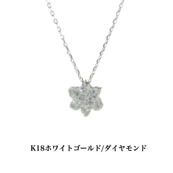 送料込み 18金ホワイトゴールドネックレス ダイヤモンドネックレス 0.2ct 18金ネックレス ネックレス ペンダント 0.2ct 誕生日 K18 ホワイト ゴールド 花 おしゃれ かわいい 結婚式 ダイヤモンド ダイヤ アレルギーフリー 金属アレルギー対応 女性 レディース 品質保証｜19juuku
