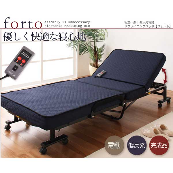【百貨店SALEでP最大限度47倍】低手向かい電動リクライニング折りたたみ臥榻【forto】地質断層
