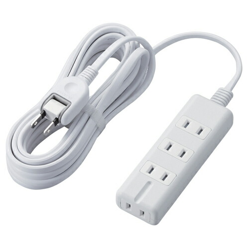 【ポイント20倍】エレコム 磁石タップ/4個口(内3ピン1)/5m/ホワイト T-KM01-2450WH
