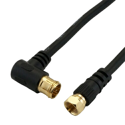【ポイント20倍】5個セット HORIC アンテナケーブル 0.5m ブラック L字差込式/ネジ式コネクタ AC05-446BKX5｜インテリアの壱番館