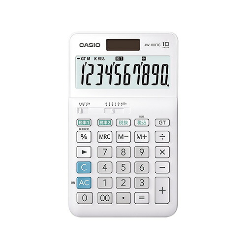 【引き換え証離れ離れ中＆百貨店SALE客体】（まとめ） 計算器 カシオ ﾎﾜｲﾄ JW-100TC-N 4549526608391  1個【×10仕掛ける】