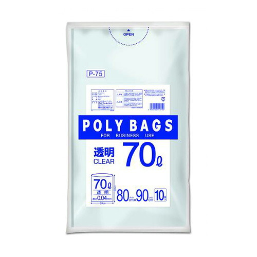 【クーポン券別れ別れ中】（まとめ） ポリバッグビジネス オルディ 澄み切った P-75 4972759510740 ●静電容量：７０ｌ 1Ｐ【×30仕掛ける】
