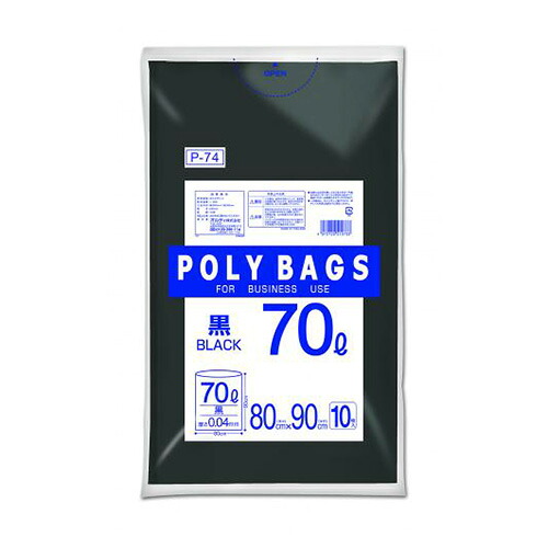 【クーポン券別れ別れ中】（まとめ） ポリバッグビジネス オルディ 黒 P-74 4972759510733 ●静電容量：７０ｌ 1Ｐ【×30仕掛ける】