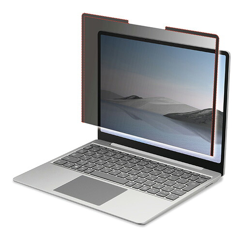 【マラソンでP最大49倍】エレコム Surface Laptop Go用/のぞき見防止フィルタ/ナノサクション/12.4インチ EF-MSLGPFNS2