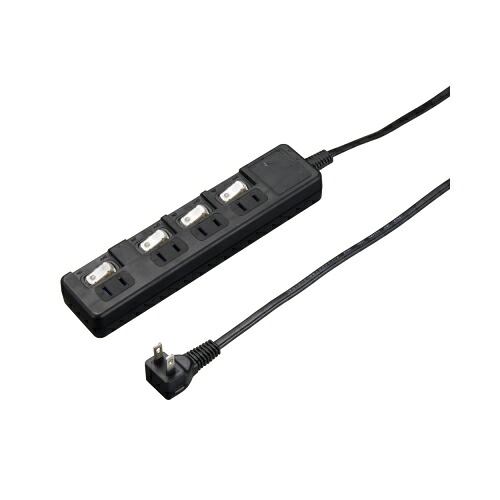 【ポイント20倍】YAZAWA 雷ガード付4個口節電タップ1mブラックH8KS441BK