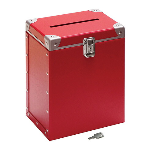 【クーポン配布中】【単品】コレクト 投票ボックス パスコ製 M-512-RE 4971711520346  ●外寸：幅２１０×奥１５０×高２７０ｍｍ●重量：５７０ｇ●投入口サイズ：縦１０×横１５０ｍｍ●材質：古紙（パスコ）●鍵１本付