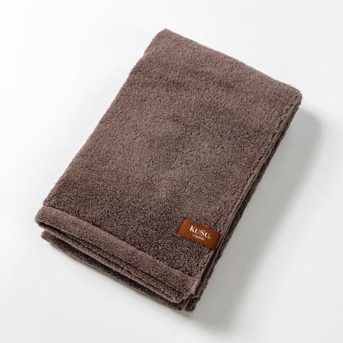 【マラソンでP最大49倍】楠橋紋織 くすばしタオル KuSu organic クスオーガニック バスタオル 59cm×120cm ブラウン(PBP YARNプロジェクト対象) 1-68031-11-BR