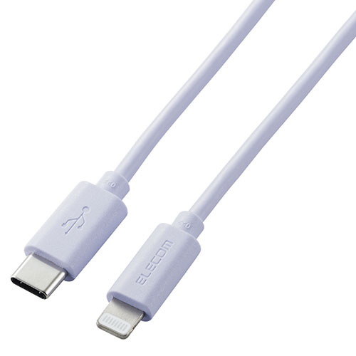 【マラソンでP最大49倍】エレコム ライトニングケーブル Type-C-Lightning 1m パープル U2C-APCL10PU 5,548円
