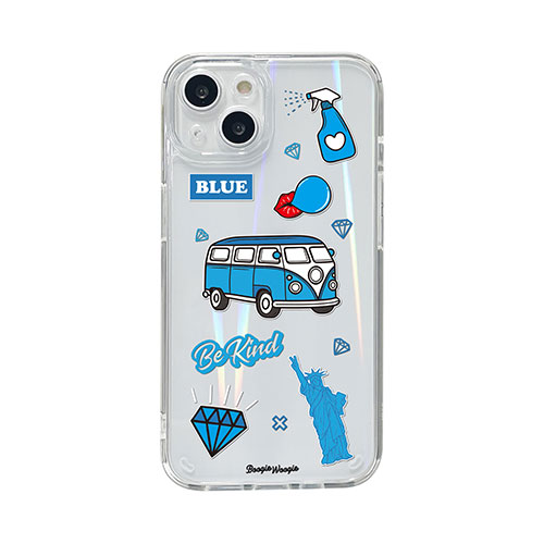 【ポイント20倍】BOOGIE WOOGIE ブギウギ オーロラケース for iPhone 13 Blue BW22003i13BL