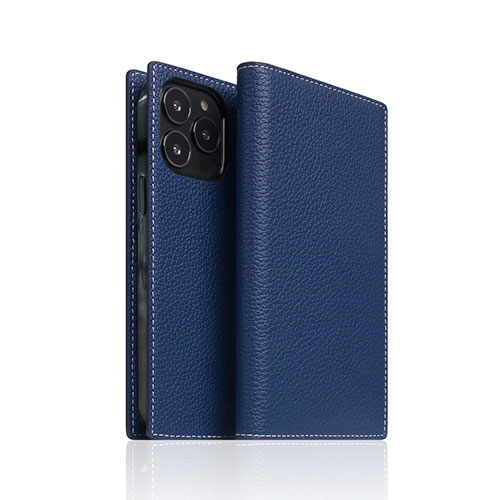 【マラソンでポイント最大47.5倍】SLG Design Full Grain Leather Case for iPhone 13 Pro 手帳型ケース ネイビーブルー SD22128i13PNB|インテリアの壱番館
