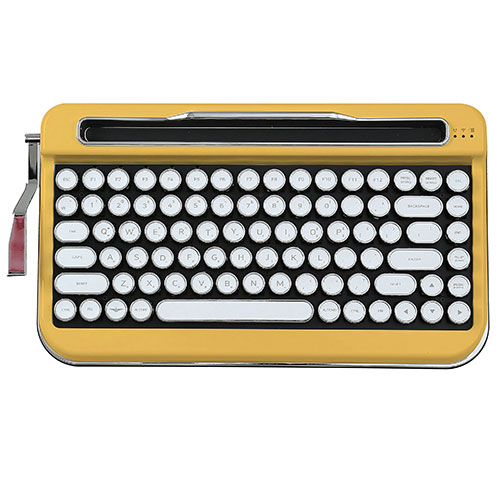 【百貨店SALEでP最大限度47倍】AJAX 印字機風 レトロキーボードPENNA Mustard Yellow PNADYE