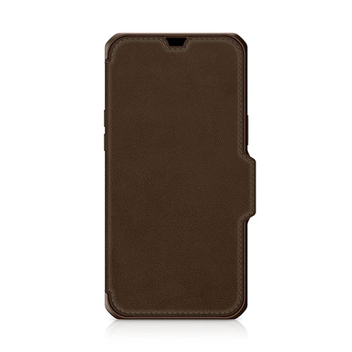 【尖んがり20倍】ITSKINS Hybrid Folio Leather for iPhone 13 mini/12 mini [Brown with real leather] AP2N-HYBRF-BNRL ケース・カバー-スマートフォン・タブレット