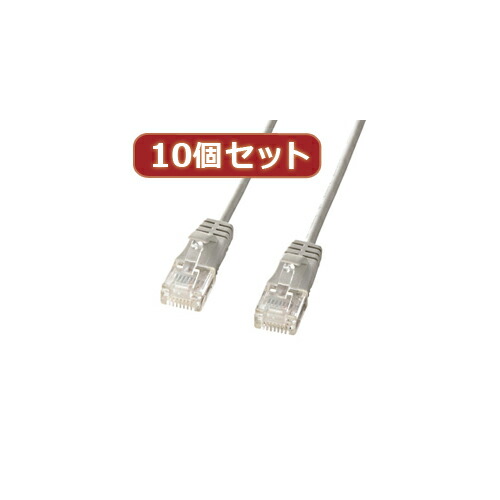 【尖んがり20倍】10個仕掛けるサンワサプライ 科目6判定基準極細ローカルエリアネットワーク有線テレビ (ともし火薄墨色、2m) KB-SL6-02X10