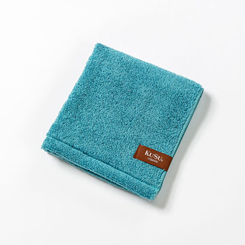 【マラソンでP最大49倍】【5個セット】楠橋紋織 くすばしタオル KuSu organic クスオーガニック ウォッシュタオル 33cm×34cm ブルー(PBP YARNプロジェクト対象) 1-68031-51-BX5