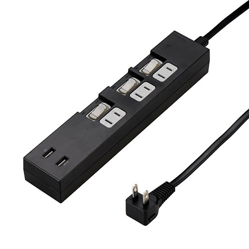 【百貨店SALEでP最大限度47倍】YAZAWA 個別取り替えっこ付3AC2USB3.4A2m 黒いこと Y02KS532BK2U