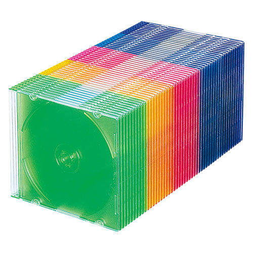 【百貨店SALEでP最大限度47倍】サンワサプライ Blu-ray・ヴィデオディスク・CD入れもの(か細い手合い・50枚仕掛ける・5色入り合わせる) FCD-PU50MXN2