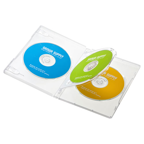 サンワサプライ DVDトールケース(3枚収納・10枚セット・クリア) DVD-TN3-10CL