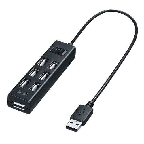 【ポイント20倍】サンワサプライ USB2.0ハブ(7ポート・ブラック) USB-2H702BKN