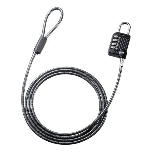 【マラソンでP最大49倍】サンワサプライ ワイヤー一体型ダイヤル錠(ブラック) SLE-32S 4,482円