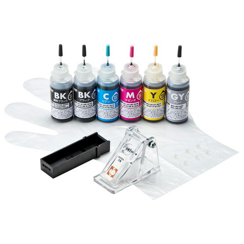 【マラソンでP最大49倍】サンワサプライ 詰め替えインク　BCI-380PGBK・381BK・C・M・Y・GY用 INK-C381S30S6
