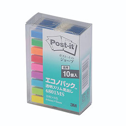 【ポイント20倍】3M Post-it ポストイット ジョーブ エコノパック 透明スリム見出し 3M-6801MS