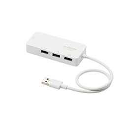 【マラソンでポイント最大47.5倍】エレコム USB-A 1Gbps有線LANアダプター(USBハブ付き)(白) EDC-GUA3H2-W|インテリアの壱番館