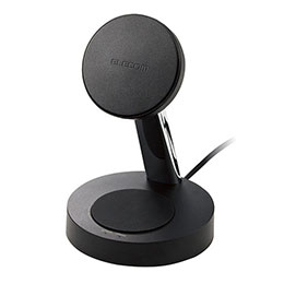 【尖んがり20倍】エレコム 磁石内蔵無線電話申し受ける器(7.5W+5W・照明ランプ・1.5m) W-MS03BK ワイヤレス充電器-スマートフォン・タブレット
