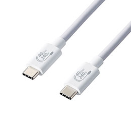 【尖んがり20倍】エレコム USB4有線テレビ/C-C印字機/公証品/USB Power Delivery相応う/240W/1.0m/白いこと USB4-CCPE10NWH