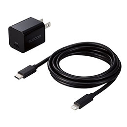 【ポイント20倍】エレコム USB Power Delivery 20W AC充電器(C-Lightningケーブル付属) MPA-ACLP04BK