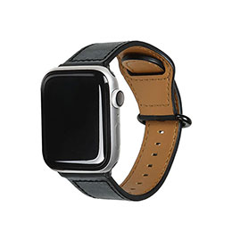 【クーポン配布中＆マラソン対象】EGARDEN GENUINE LEATHER STRAP for Apple Watch 41/40/38mm Apple Watch用バンド ブラック EGD20605AW