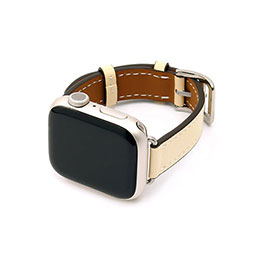 【マラソンでポイント最大47.5倍】WEARPLANET Slim Line クラシック本革バンド for Apple Watch 41/40/38mm レースホワイト WP23147AW|インテリアの壱番館