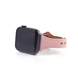 【マラソンでポイント最大47.5倍】WEARPLANET Slim Line フラット本革バンド for Apple Watch 45/44/42mm Tickle Pink WP23210AWPK|インテリアの壱番館