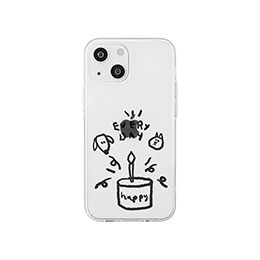 【ポイント20倍】AKAN ソフトクリアケース for iPhone 14 ワンにゃんバースデー 背面カバー型 AK23517i14