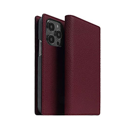 【クーポン配布中&マラソン対象】abbi SIGNATURE VINTAGE イタリアンレザーダイアリーケース for iPhone 14 Pro ワイン 手帳型 ABS24072i14PWN|インテリアの壱番館