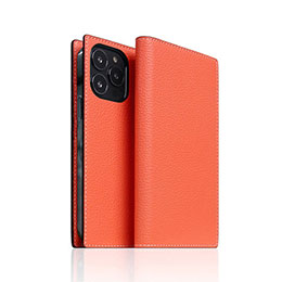 【マラソンでポイント最大47.5倍】SLG Design Neon Full Grain Leather Diary Case for iPhone 14 Pro Coral 手帳型 SD24323i14PCR|インテリアの壱番館
