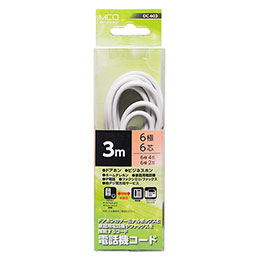 【百貨店SALEでP最大限度47倍】【5個仕掛ける】 ミヨシ 電話吊りひも 6極6芯 3m 白 DC-603/WHX5