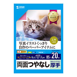 【マラソンでポイント最大47.5倍】【5個セット】 サンワサプライ インクジェット用両面印刷紙・厚手 JP-ERV5NB5NX5|インテリアの壱番館
