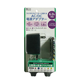 【ポイント20倍】ミヨシ ACアダプター 6種プラグ付 6.0V ADA-T60/E