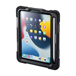 【マラソンでP最大49倍】サンワサプライ iPad mini耐衝撃ケース(ハンドル、スタンド、ショルダーベルト付き) PDA-IPAD1817BK