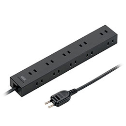 【マラソンでP最大49倍】サンワサプライ 電源タップ 2P 10個口　強力ネオジムマグネット　シャッター付 TAP-2210-3BK