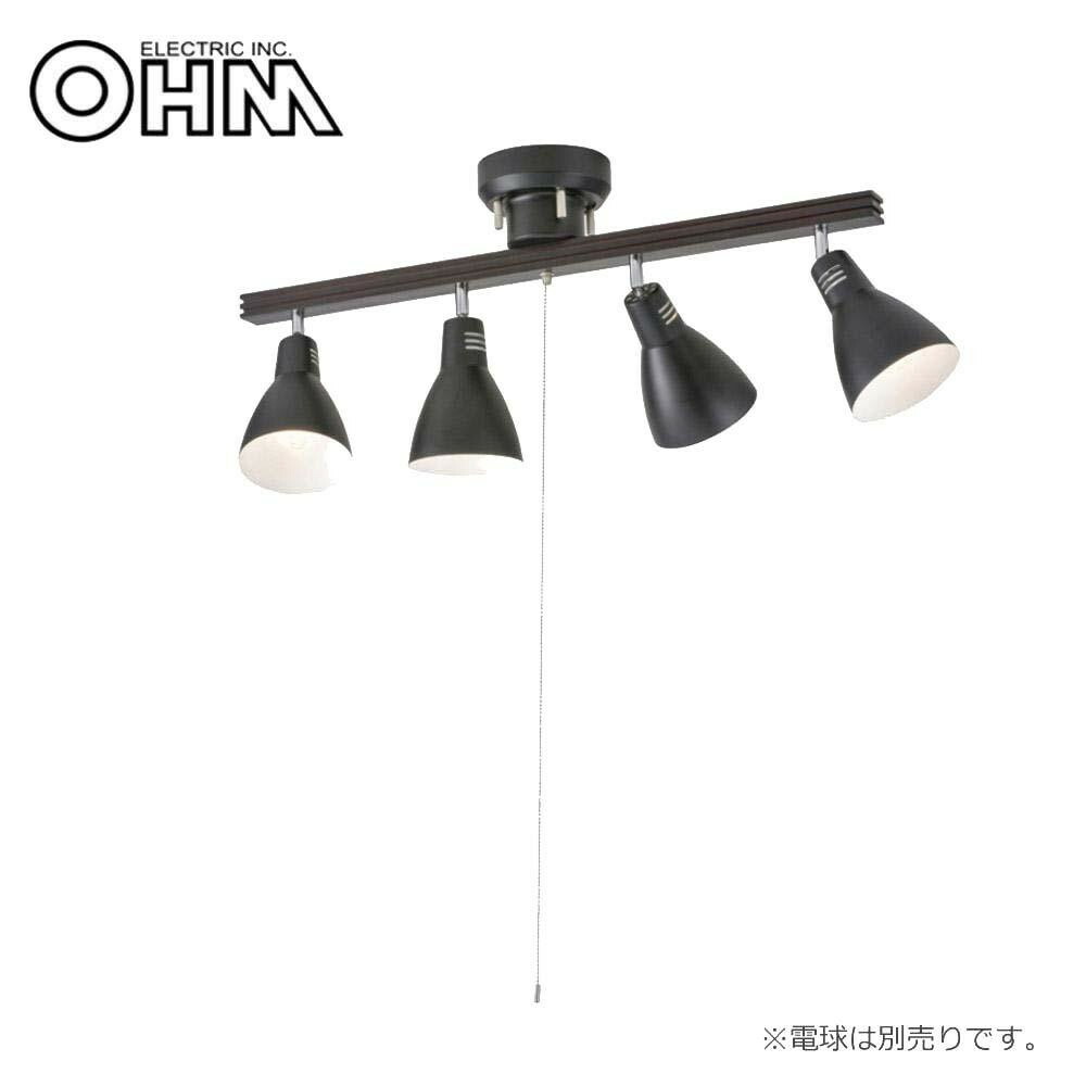 【ポイント20倍】オーム電機 OHM 室内照明器具 4灯シーリングライト ブラック 電球別売 LT-YN40AW-K