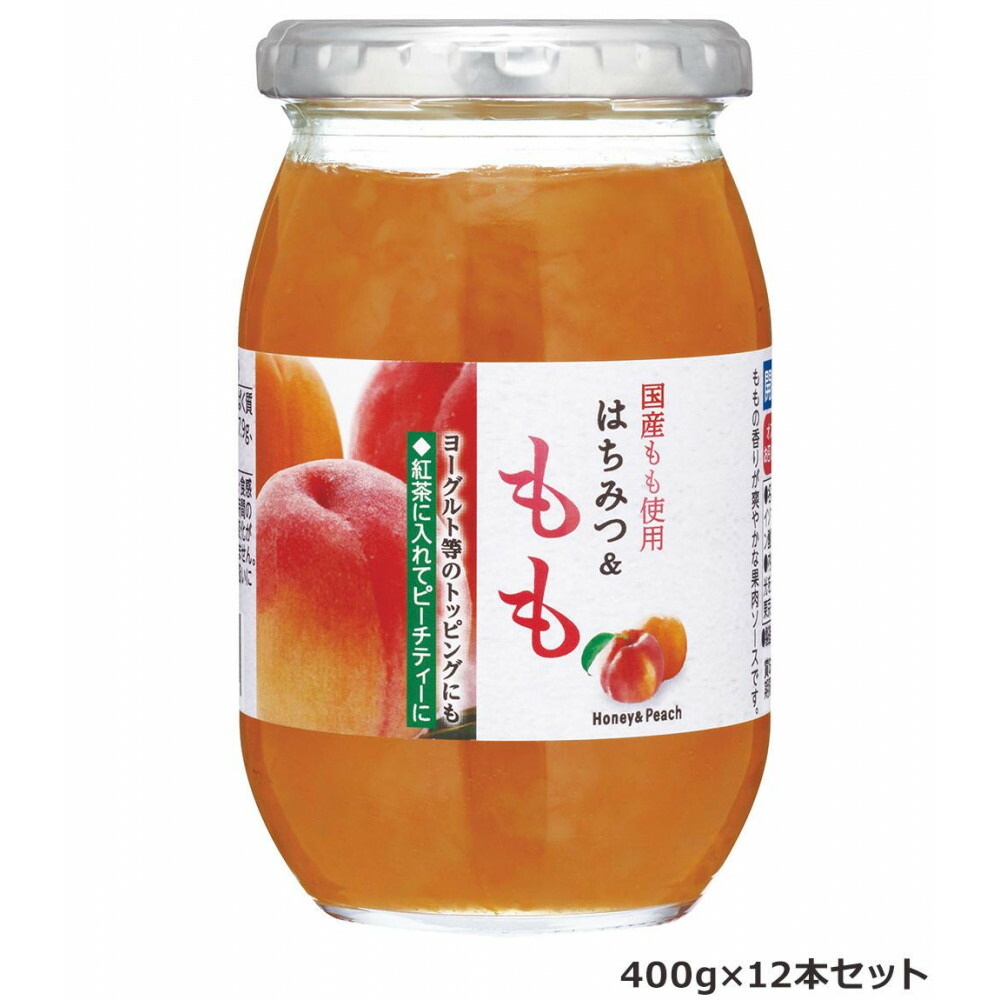 【マラソンでポイント最大47.5倍】加藤美蜂園本舗 国産もも使用 はちみつ＆もも 400g 12本セット｜インテリアの壱番館