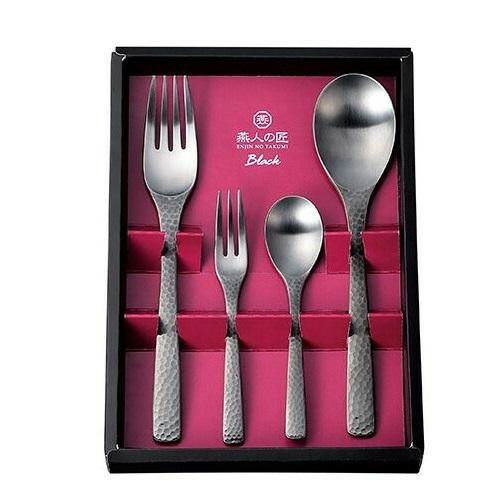 【マラソンでポイント最大47.5倍】燕人の匠 ブラック カトラリー4pcs ECTB-700|インテリアの壱番館