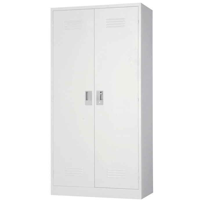 【クーポン配布中&マラソン対象】豊國工業 両開き掃除用具入れ SY-90 CN-85色(ホワイトグレー)｜インテリアの壱番館