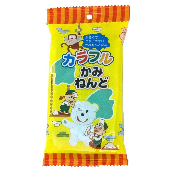 【ポイント20倍】カラフルかみねんど(軽量粘土)　緑　60g×10個
