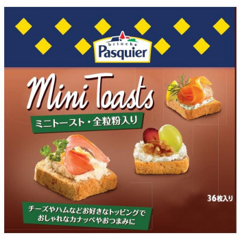【マラソンでポイント最大47.5倍】ブリオッシュ・パスキエ　ミニトースト　全粒粉入　80g　24個セット　B1-04｜インテリアの壱番館