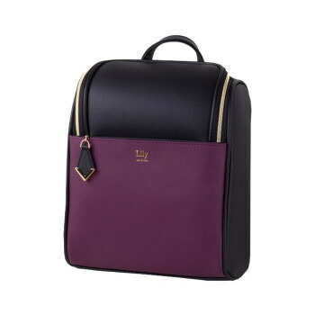 【ポイント20倍】Lily ミニリュックサック Bag-Lily-M02 ブラック×ワインレッド