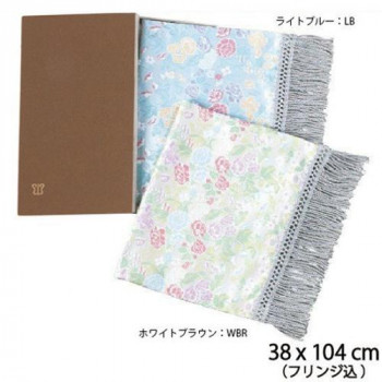 【クーポン配布中&マラソン対象】川島織物セルコン 花束模様 織りセンター 38&times;90cm HP1100 LB・ライトブルー｜インテリアの壱番館