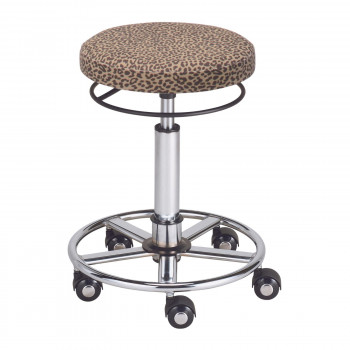 【引き換え証散り散り中】赤ちょうちん向け スターカッティングチェア 黒いことキャスター ヒョウ柄 63001