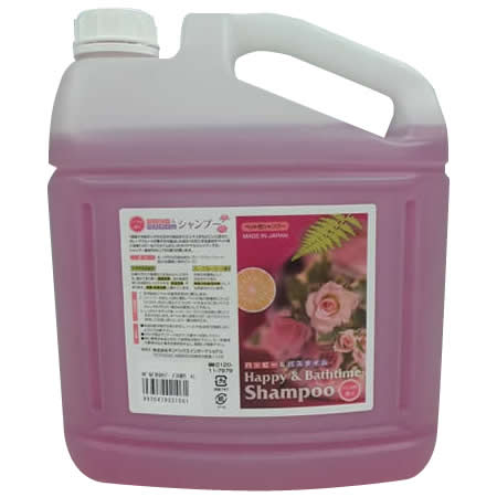 【クーポン配布中】ハッピー＆バスタイム　ペット用シャンプー　4L　バラの香り